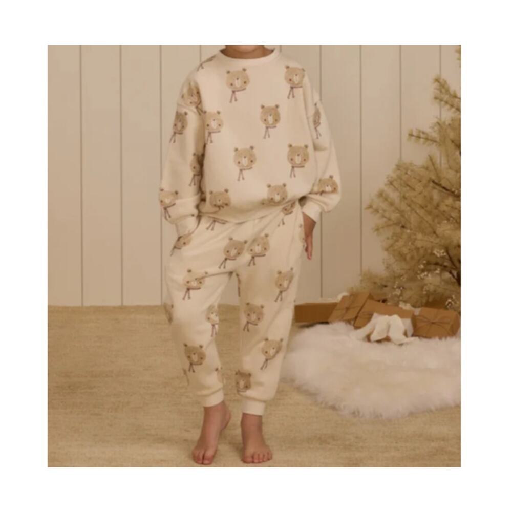 Rylee + Cru Baby Beige Bears Relaxed Sweatshirt Size 6-12 M